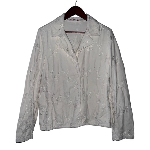 Johnny Was | Vintage White Embroidered Button-up Jacket - Picture 1 of 11